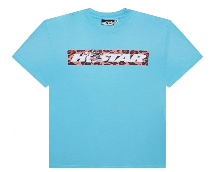 Hellstar Box Logo T-Shirt Blue