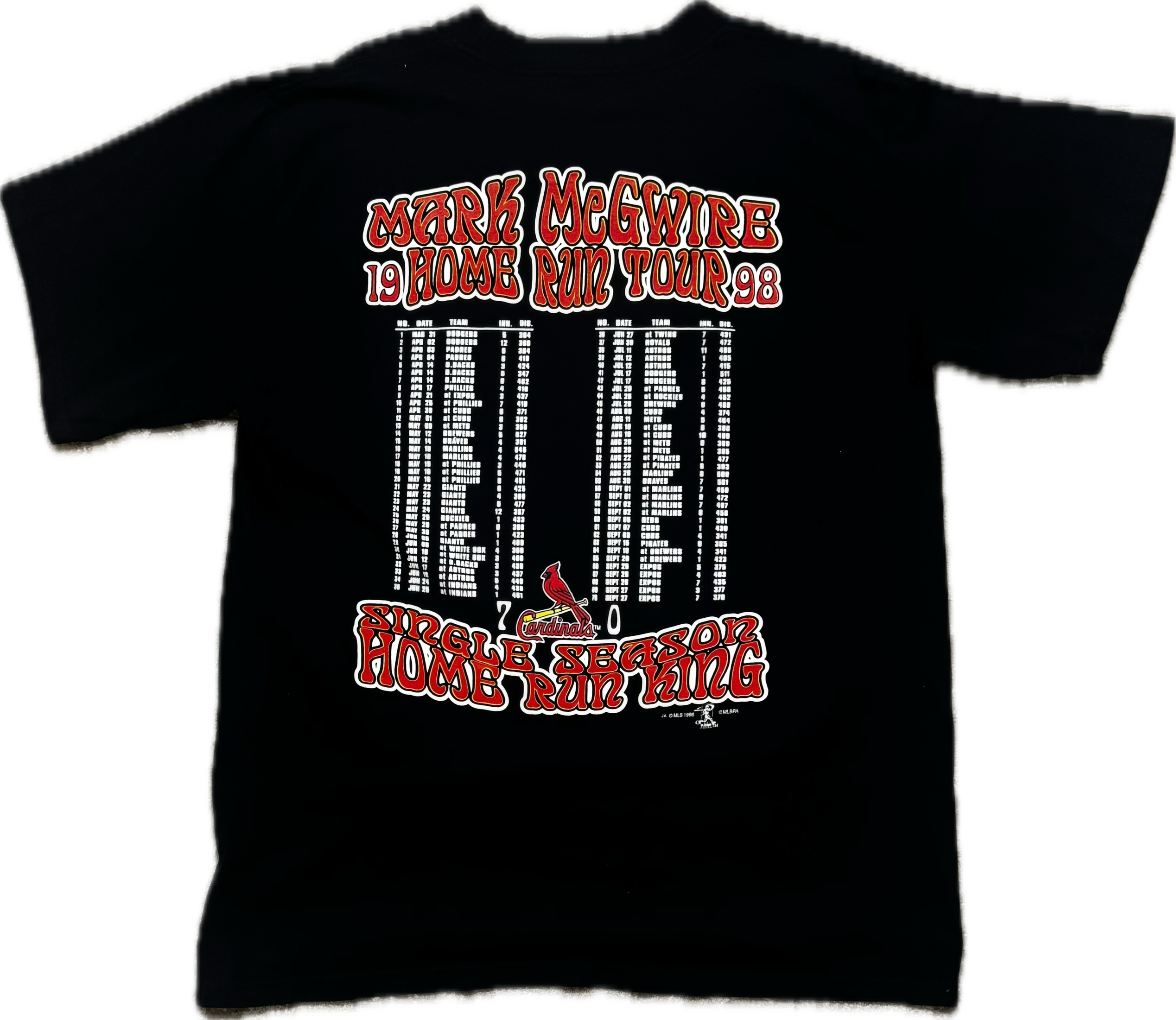 Vintage 1998 Mark McGwire Homerun Tour Tee