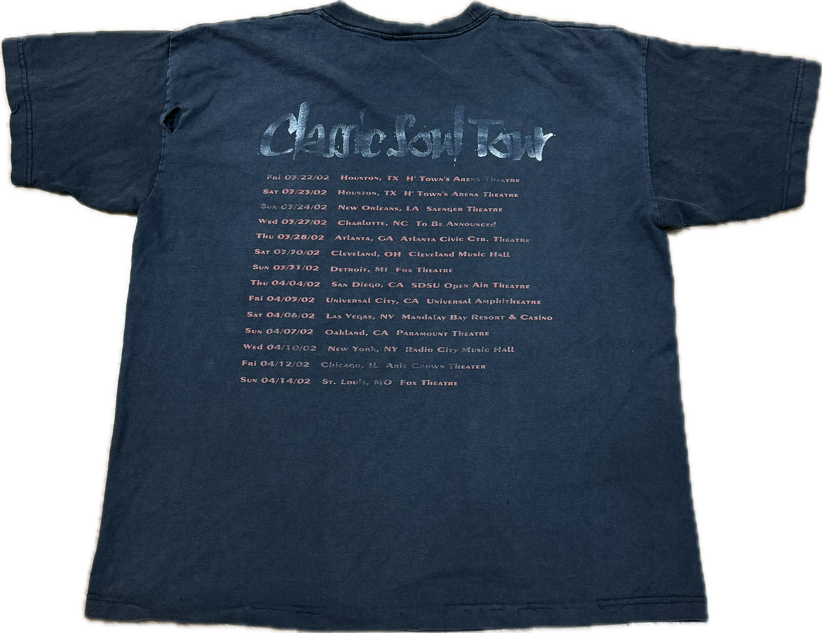 Vintage Classic Soul Tour 2002 R&B Tour Tee
