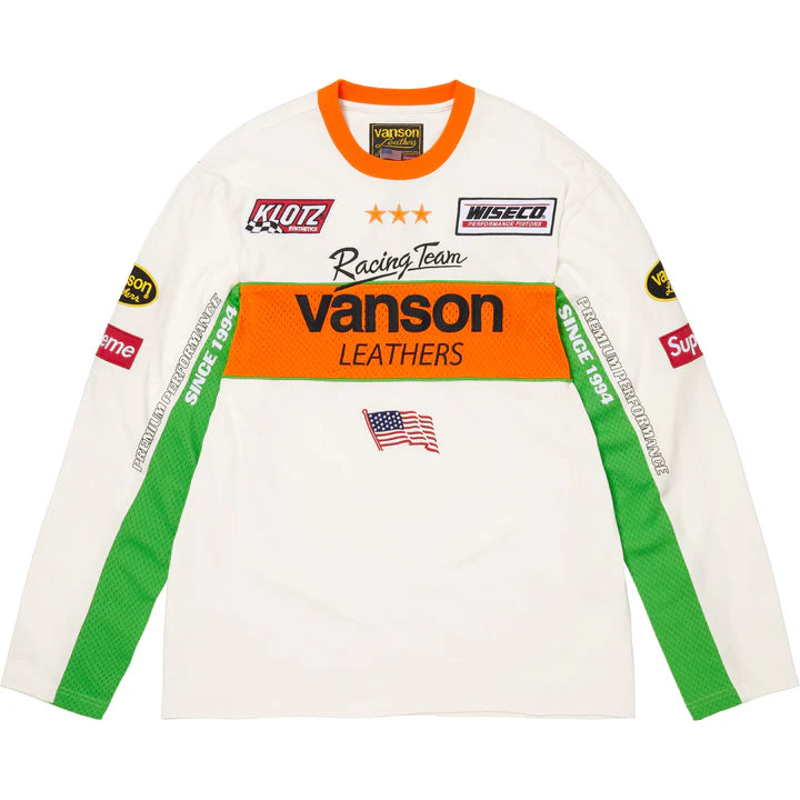 Supreme x Vanson Leathers Long-Sleeve Top White