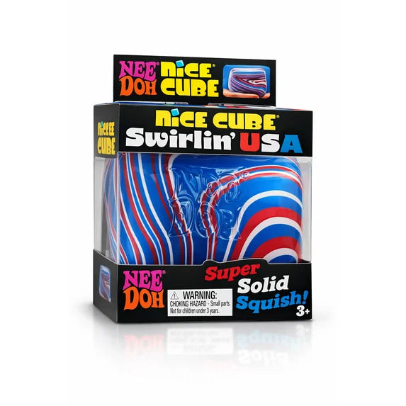 NeeDoh Swirl Nice Cube USA , Satisfying Square Shaped Sensory Toy