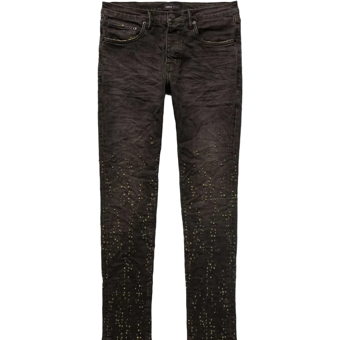 Purple Brand P001 Low Rise Skinny Jean Yellow Color Weft Buckshot