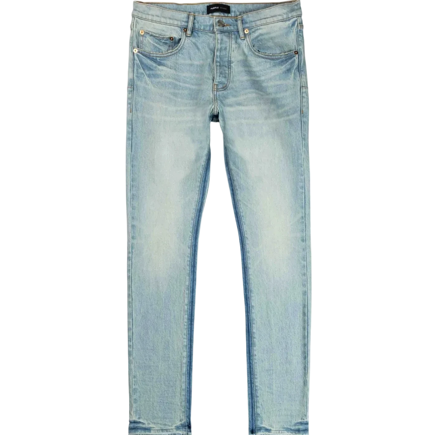 Purple Brand P001 Low Rise Skinny Jean Light Indigo Shadow Inseam