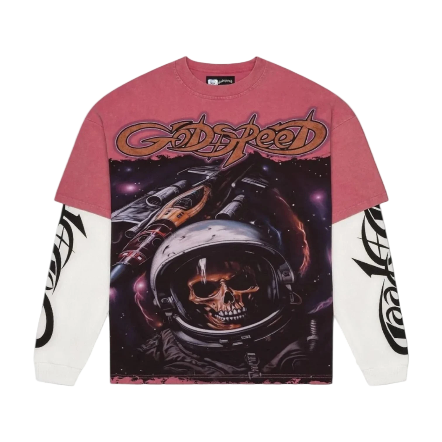 Godspeed Space Traveler Layered Tee Pink