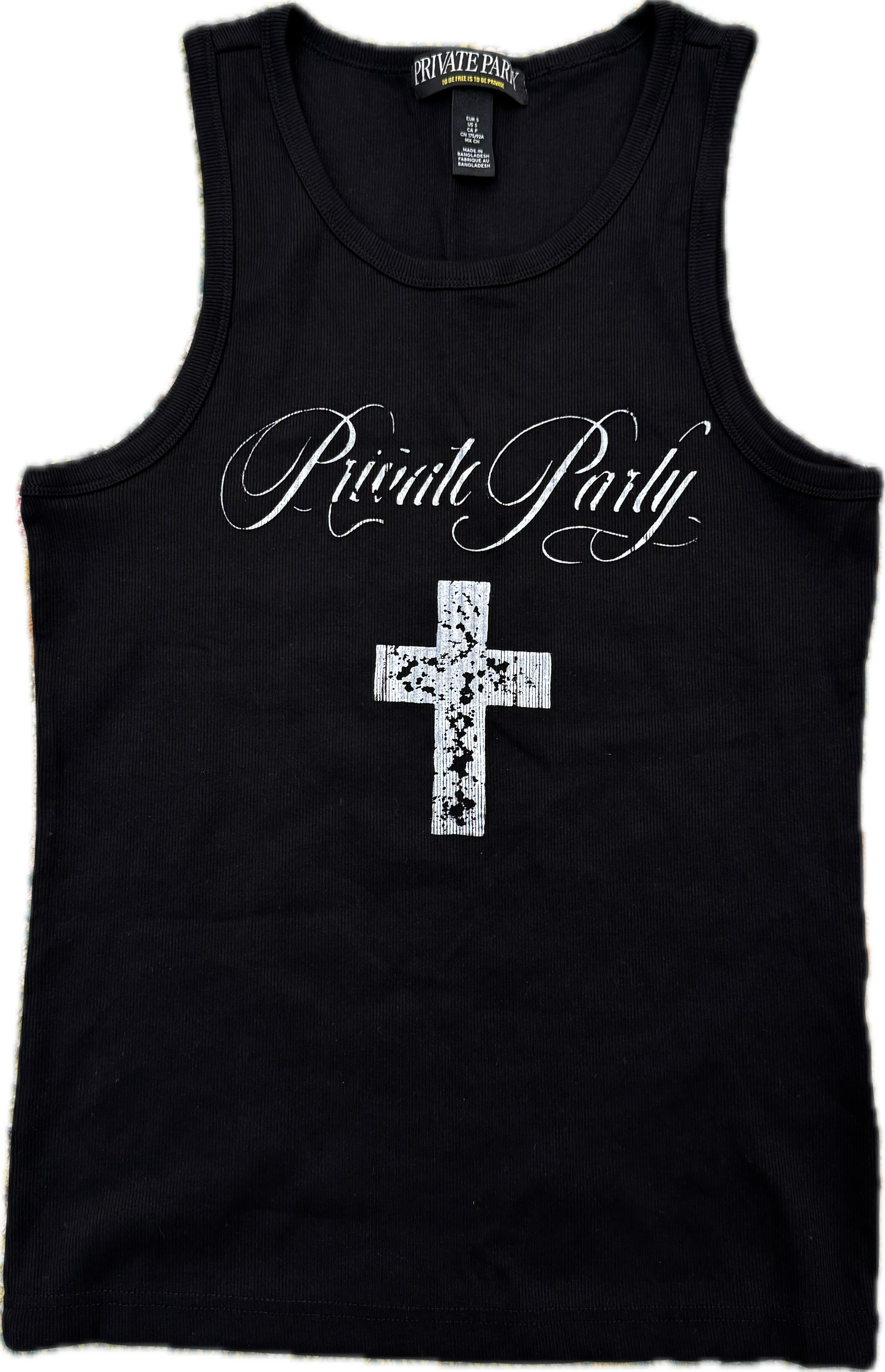 Private Party Cross Tank Black