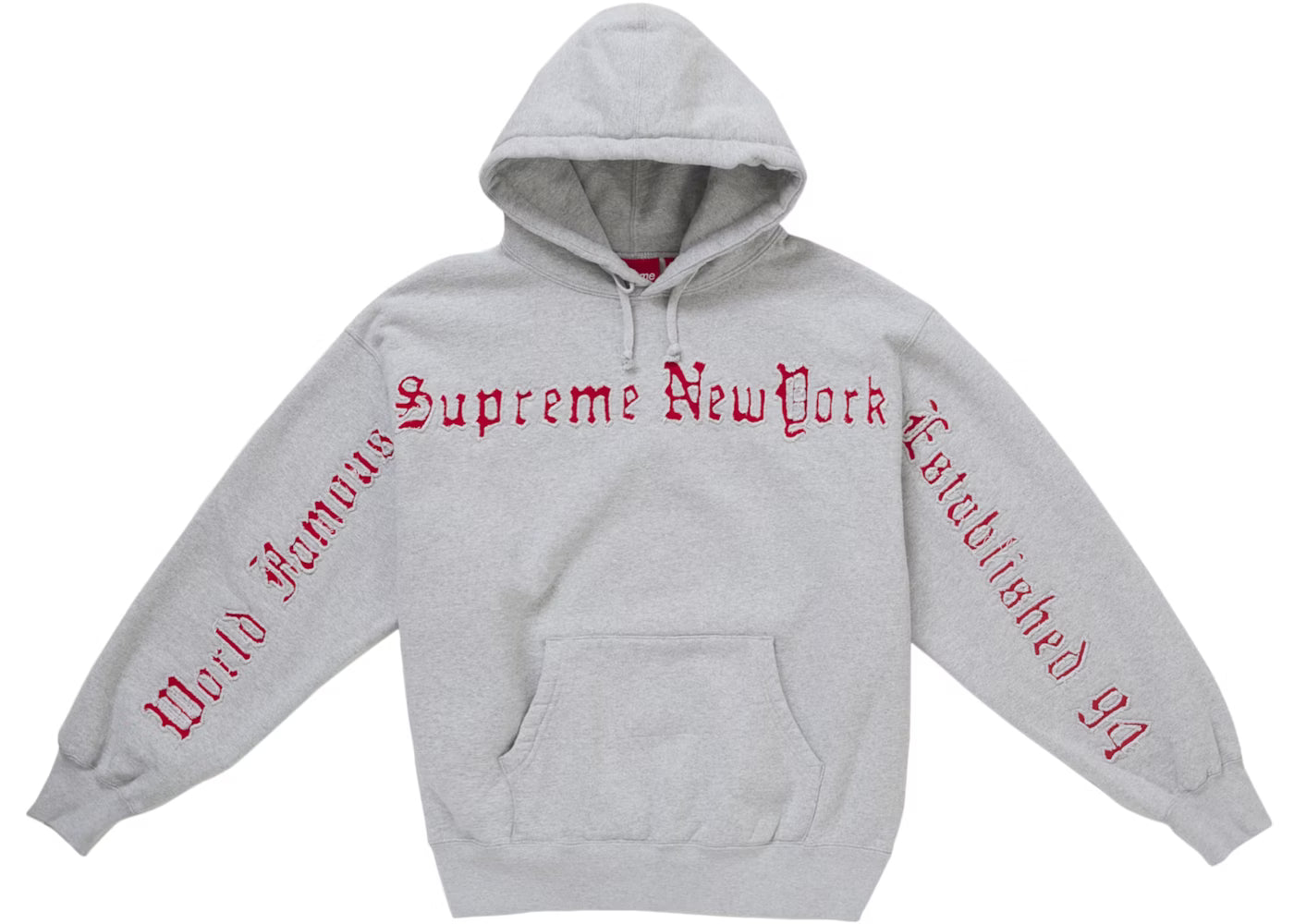 Supreme Contrast Cutout Hooded Sweatshirt Grey