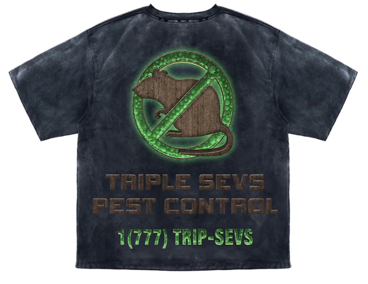 Triple Sevens Pest Control Tee Black