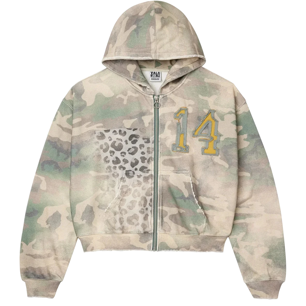 Vale Forever Cheetah Camo Zip Up Green