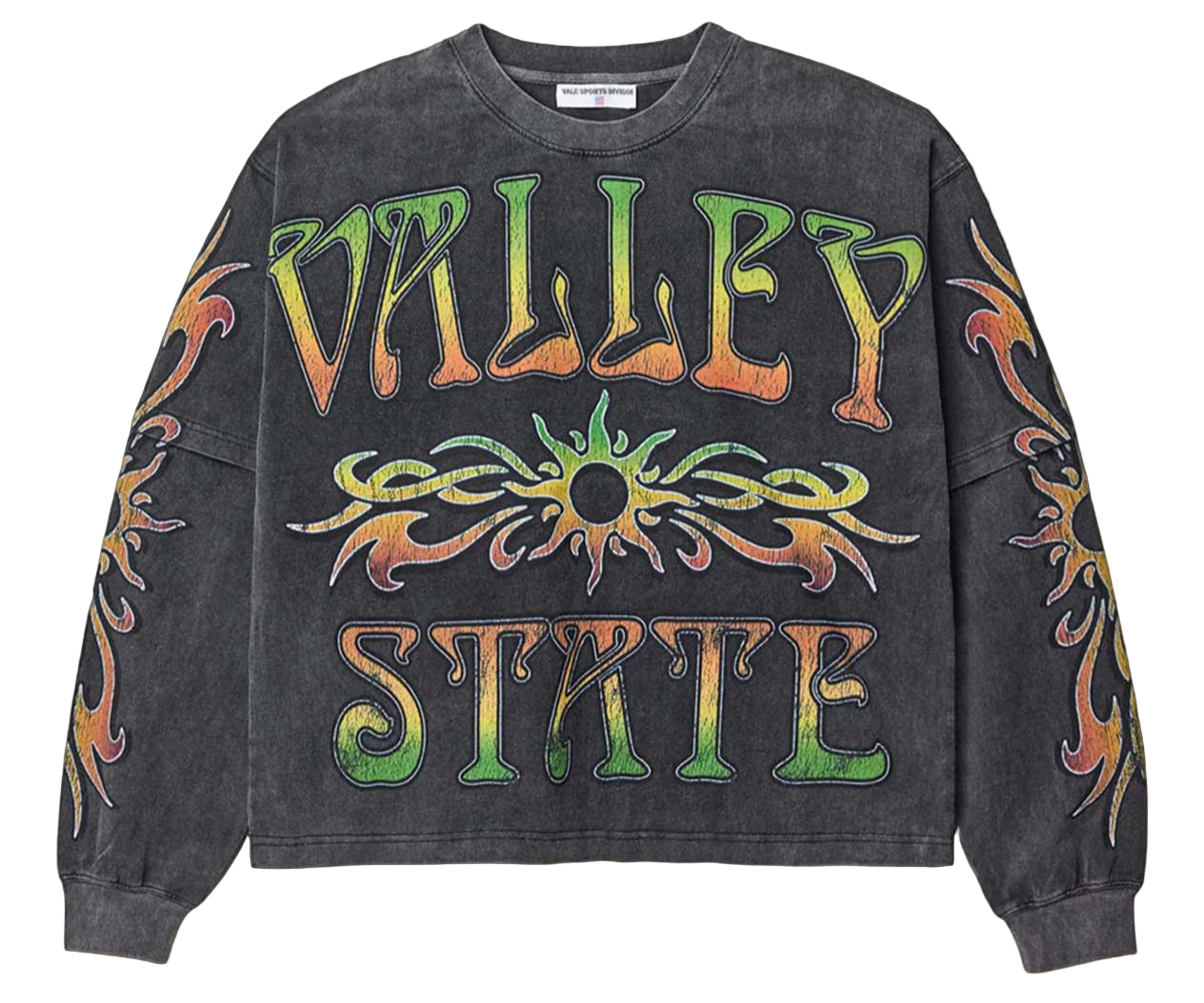 Vale Forever Tribal Layered Long Sleeve Tee Grey Wash