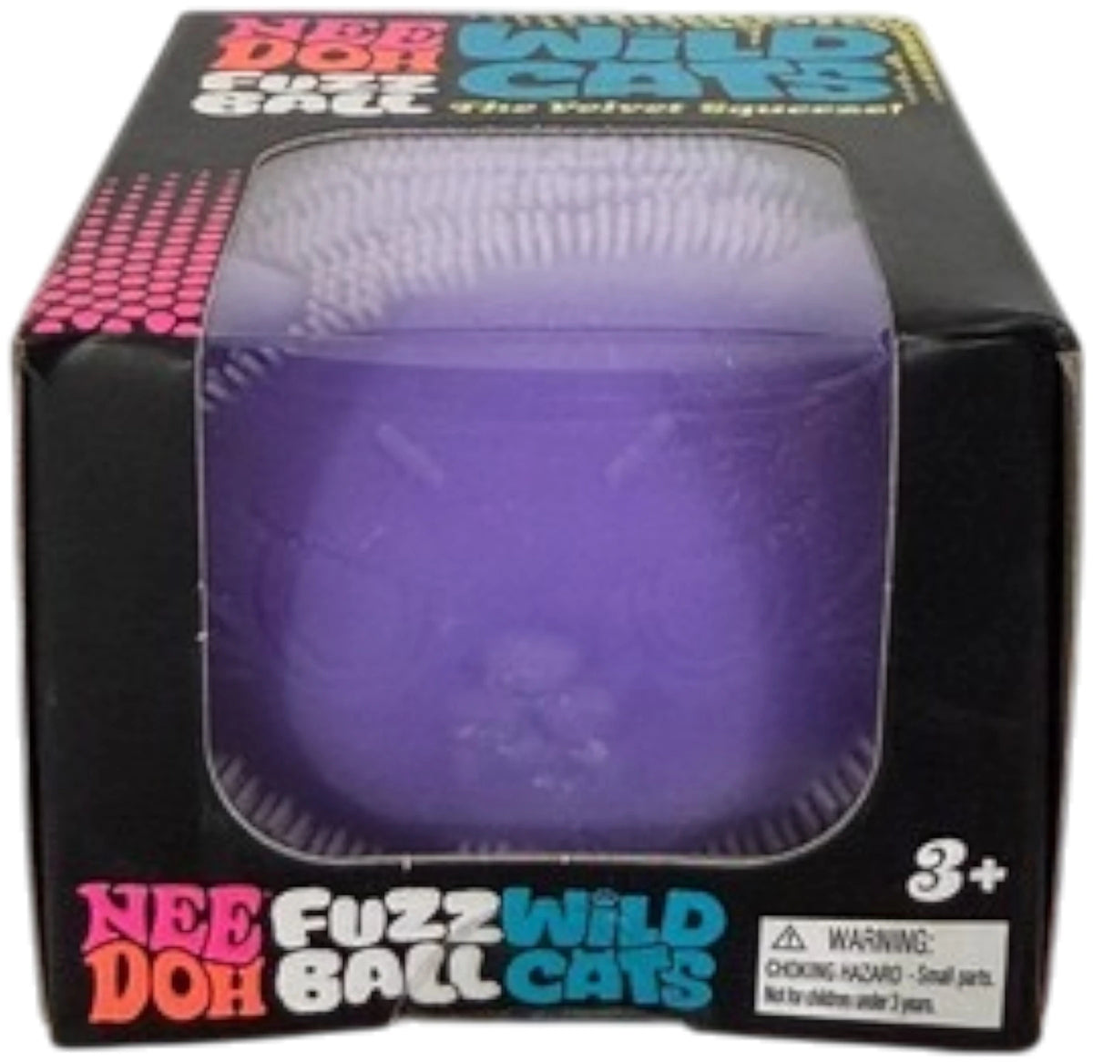 NeeDoh Fuzz Ball Wild Cats Squishy Fidget Toy Purple