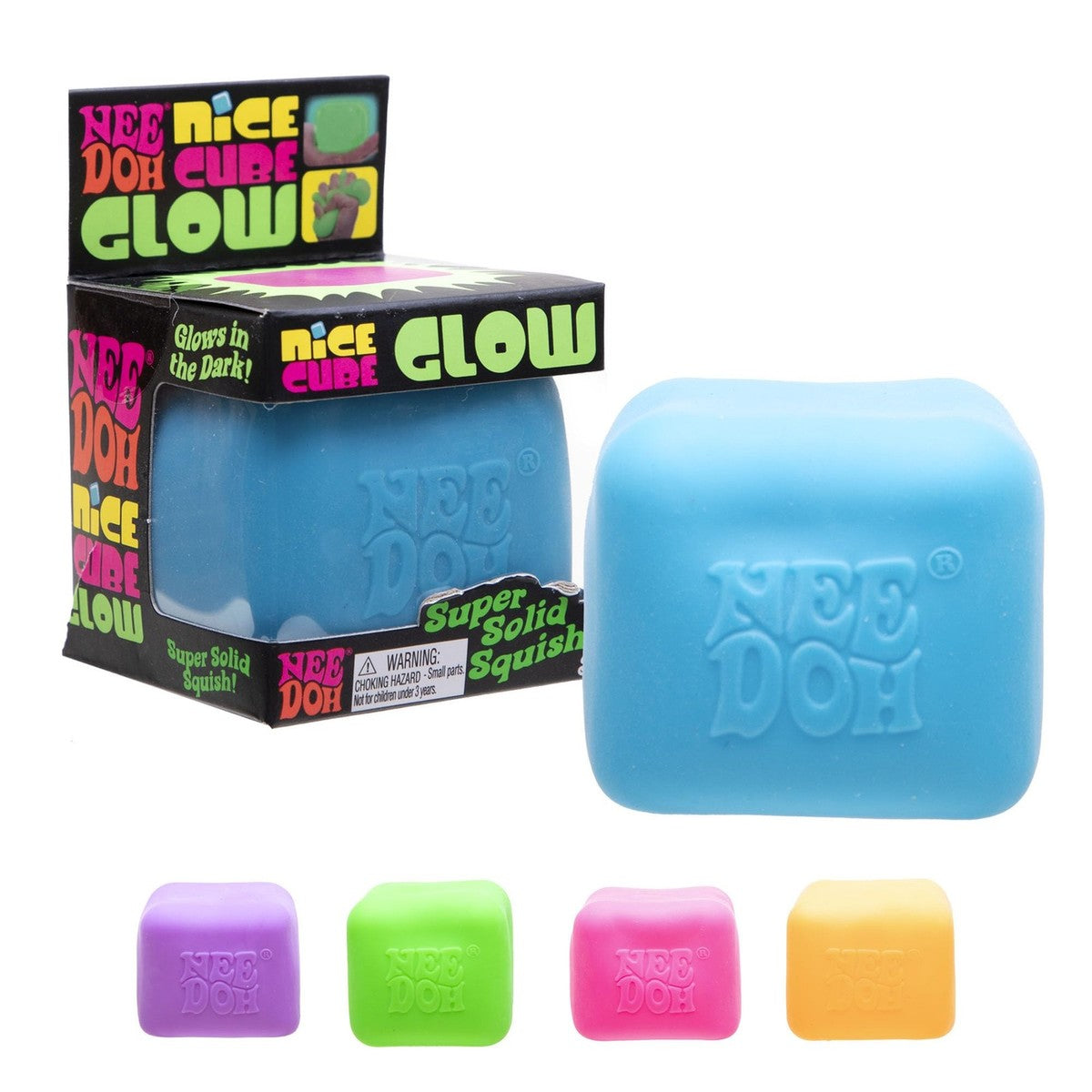 NeeDoh Nice Cube Glow - Satisfying Square Shaped Sensory Toy Colors May Vary