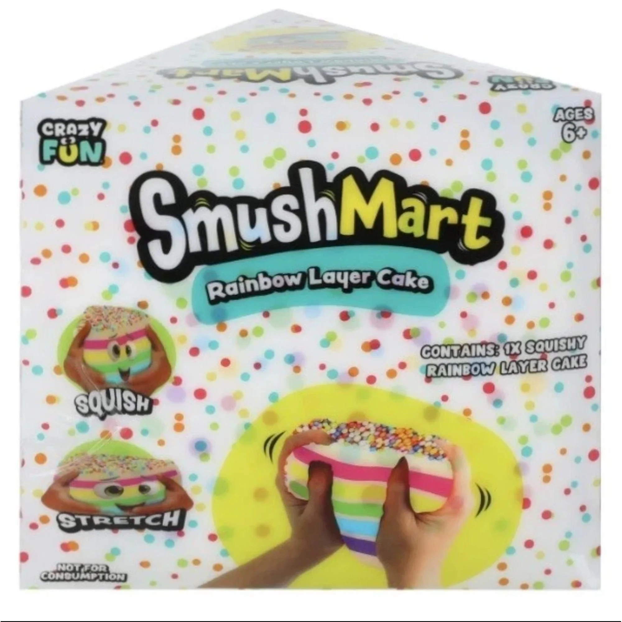 Crazy Fun Smush Mart Rainbow Layer Cake Squish Toy