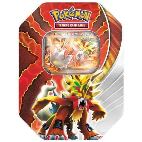 Pokemon TCG: Gouging Fire Ex Tin Set (4 Booster Packs Foil Promo Card)