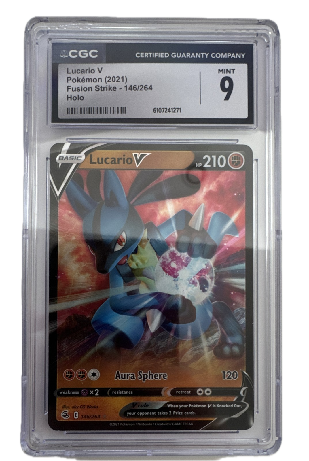 Lucario V - 146/264 - (CGC GRADED 9) - SWSH08: Fusion Strike (SWSH08)