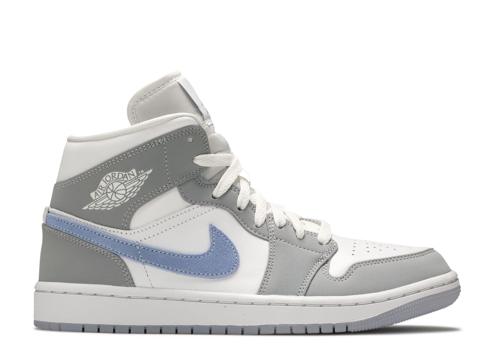 Womens Jordan 1 Mid Wolf Grey Aluminum