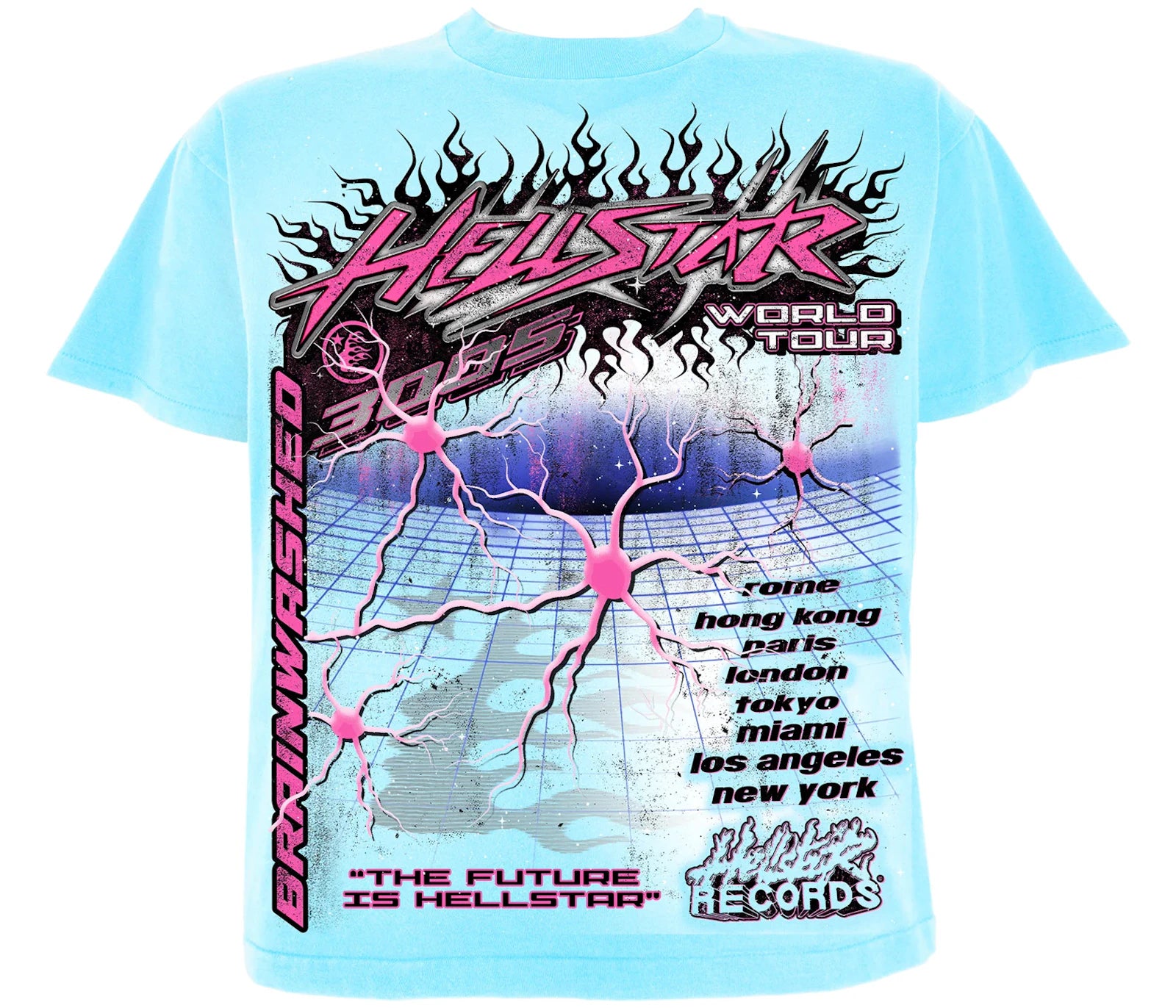 Hellstar Neuron Tour T-Shirt Light Blue