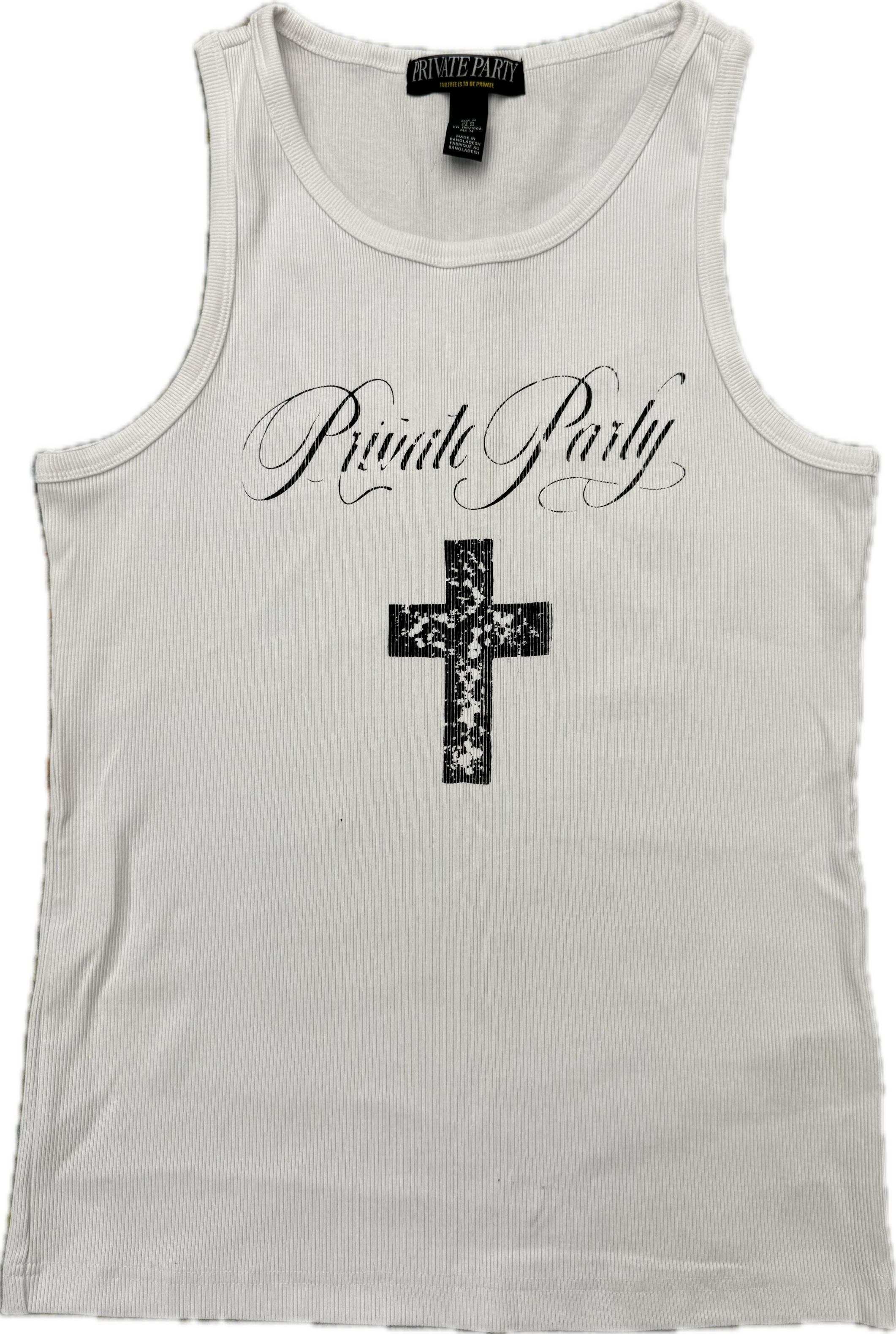 Private Party Cross Tank White