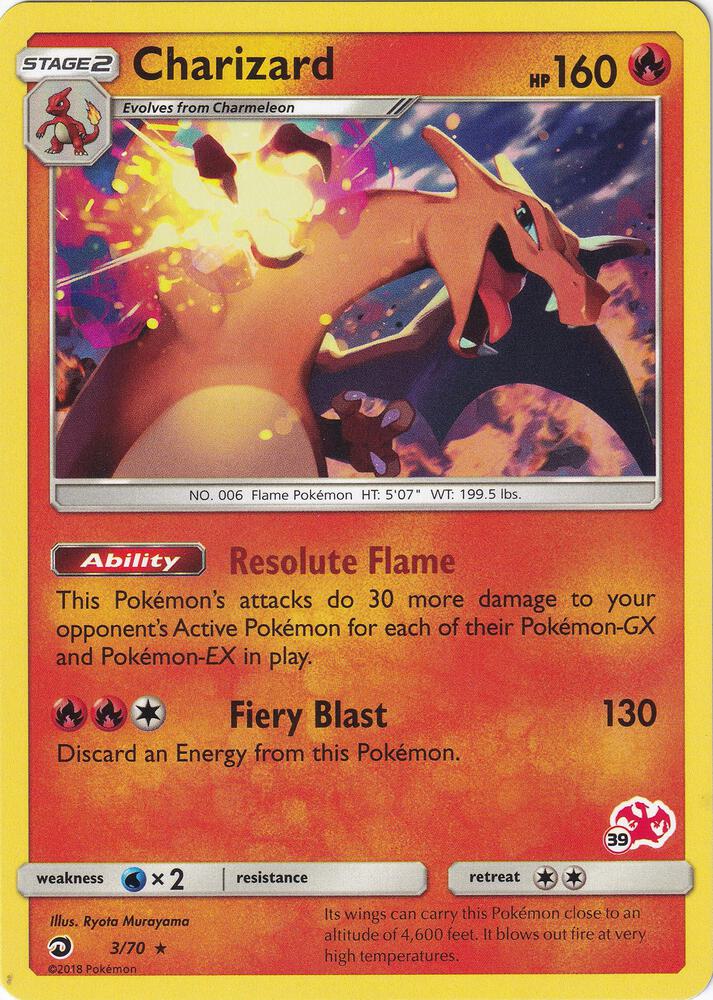 Charizard - 3/70 (#39 Charizard Stamped) - Battle Academy (BTA)