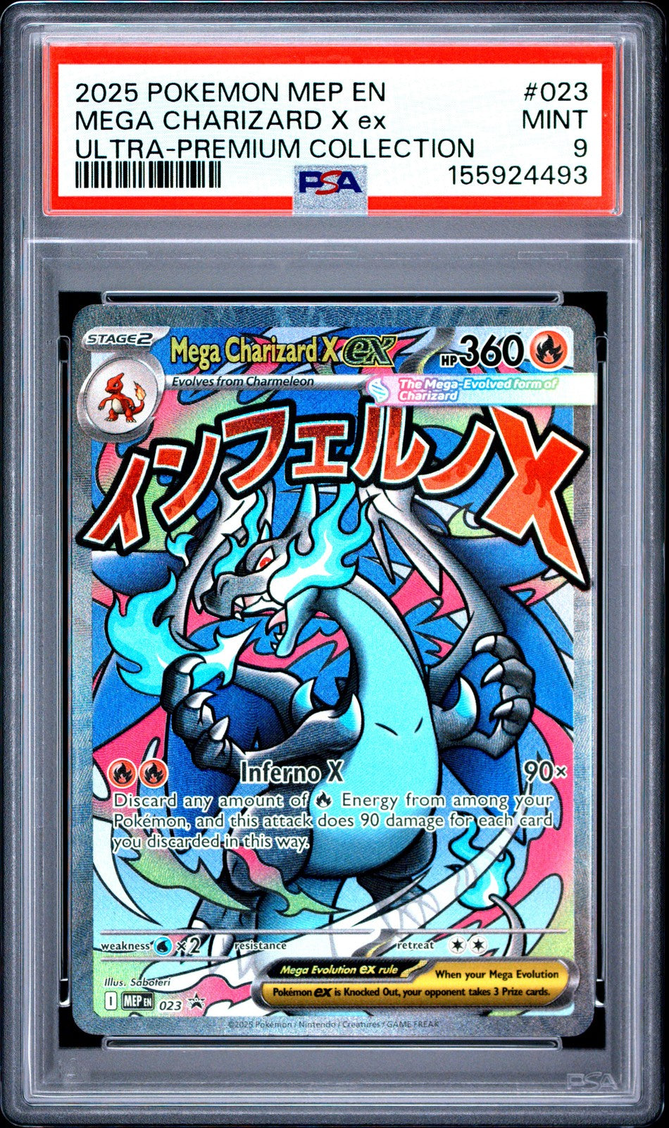 Mega Charizard X ex - 023 - (PSA GRADED 9) - ME: Mega Evolution Promo (MEP)