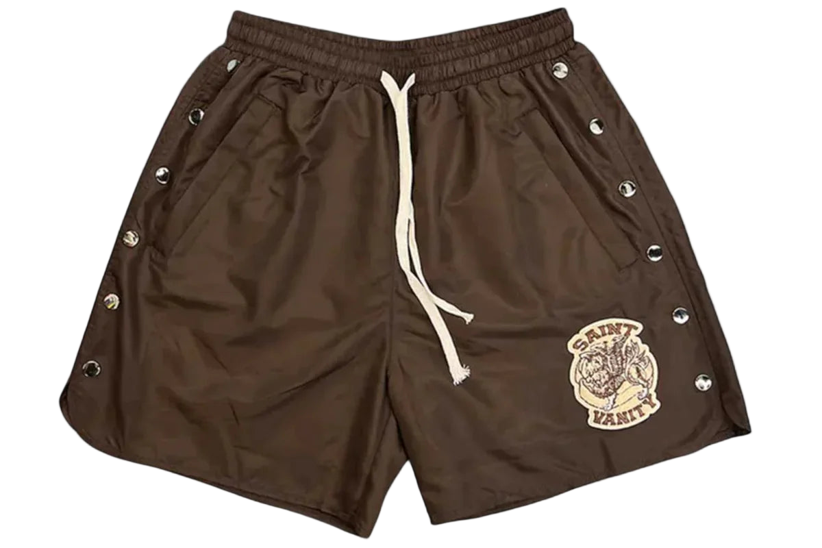 Saint Vanity Nylon Shorts Brown