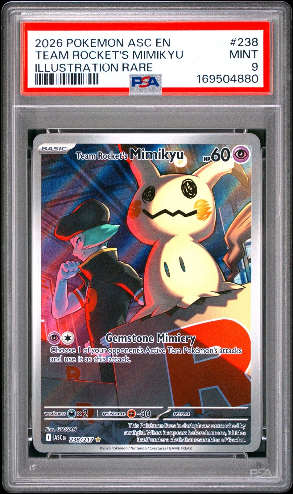 Team Rocket's Mimikyu - (PSA GRADED 9) - 238/217 - ME: Ascended Heroes (ASC)
