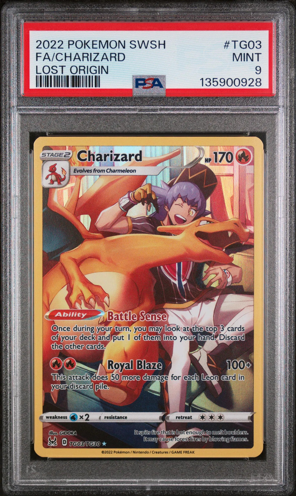 Charizard - TG03/TG30 - (PSA GRADED 9) - SWSH11: Lost Origin Trainer Gallery (SWSH11: TG)