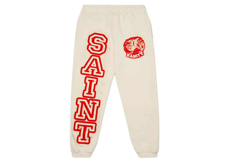 Saint Vanity Logo Sweatpants Cream