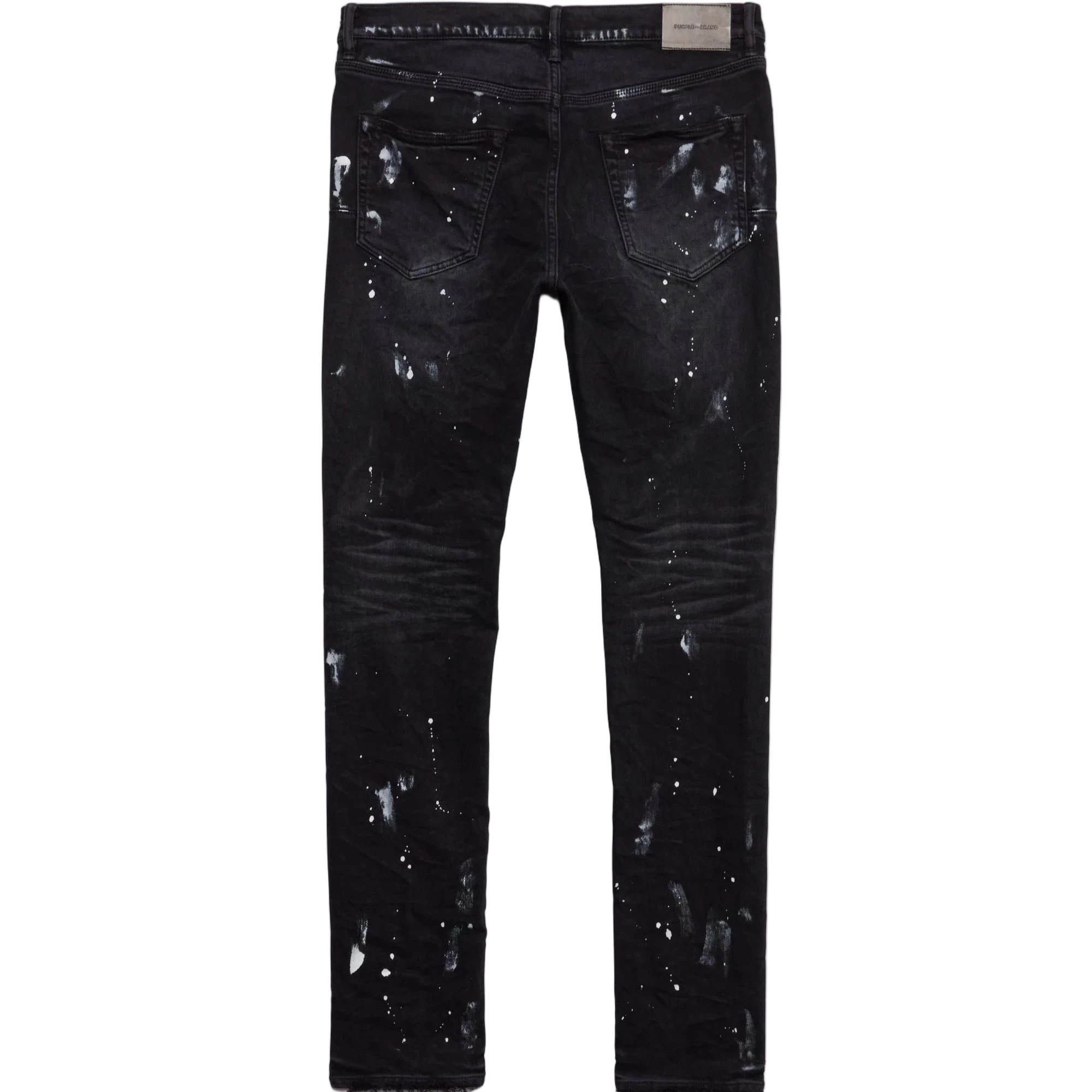 Purple Brand P001 Low Rise Skinny Jean Black Resin Knee Slit