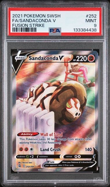 Sandaconda V (Alternate Full Art) - 252/264 - (PSA GRADED 9) - SWSH08: Fusion Strike (SWSH08)