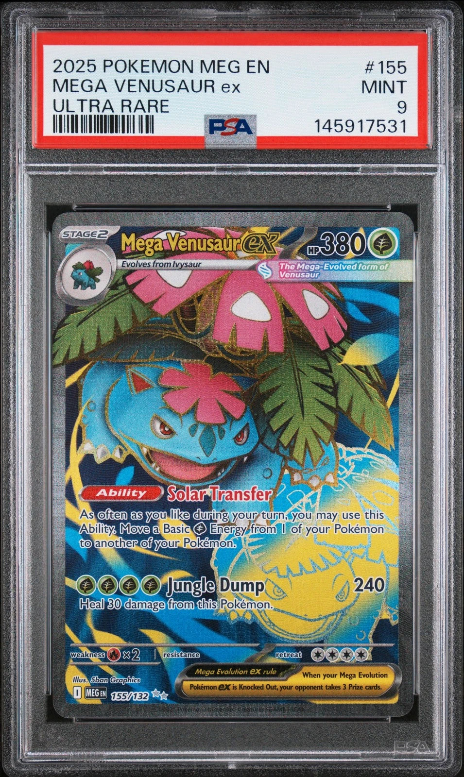 Mega Venusaur ex - 155/132 - (PSA Graded 9) - ME01: Mega Evolution (MEG)