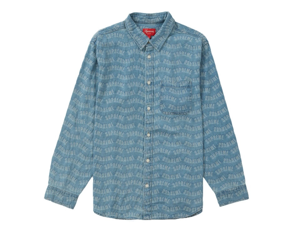 Supreme ARC Jacquard Denim Shirt Blue